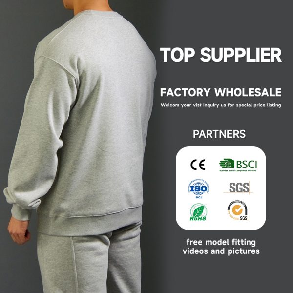 Men Crewneck Hoodie Custom Logo Sweatshirt | Sportswear Manufacturers China 4 Men Crewneck Hoodie 1