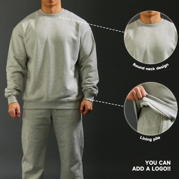 Men Crewneck Hoodie Custom Logo Sweatshirt | Sportswear Manufacturers China 2 Men Crewneck Hoodie 2