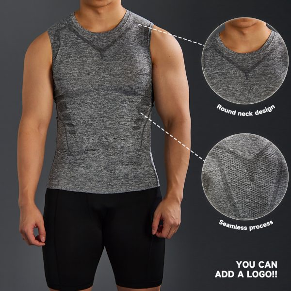 Men's Fitness Vest Sports Sleeveless Elastic Training Wear 2 Men's Fitness Vest 3