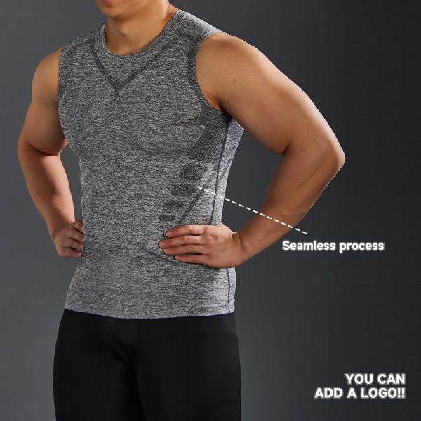 Men's Fitness Vest Sports Sleeveless Elastic Training Wear 3 Men's Fitness Vest 4