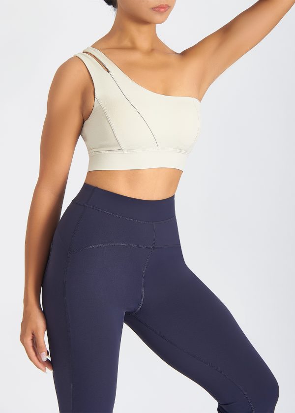 Women One-shoulder Sports Bras Nude Feeling Fitness Vest 1 One-shoulder Sports Bras 1