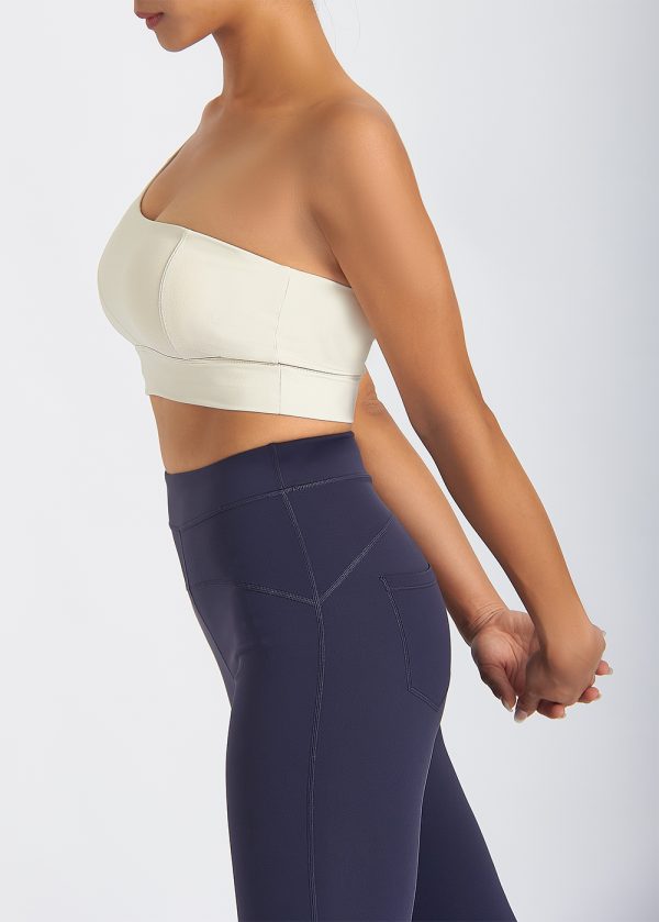 Women One-shoulder Sports Bras Nude Feeling Fitness Vest 2 One-shoulder Sports Bras 2