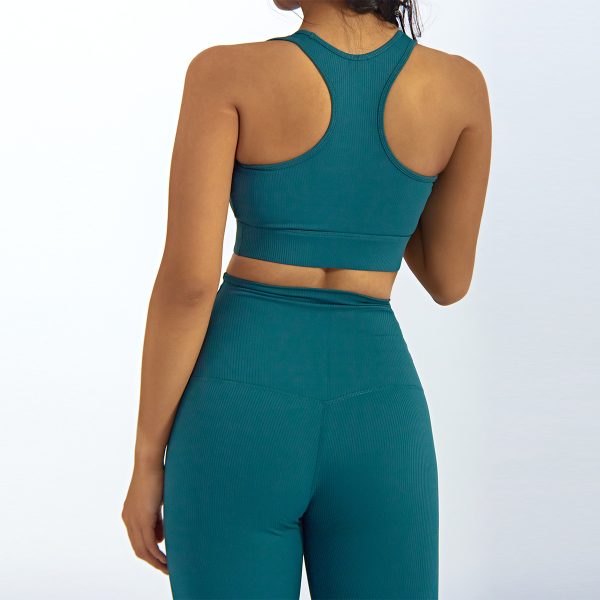 Ribbed Fitness Sports Bras High Elasticity Running Vest 4 Yoga Bra 2