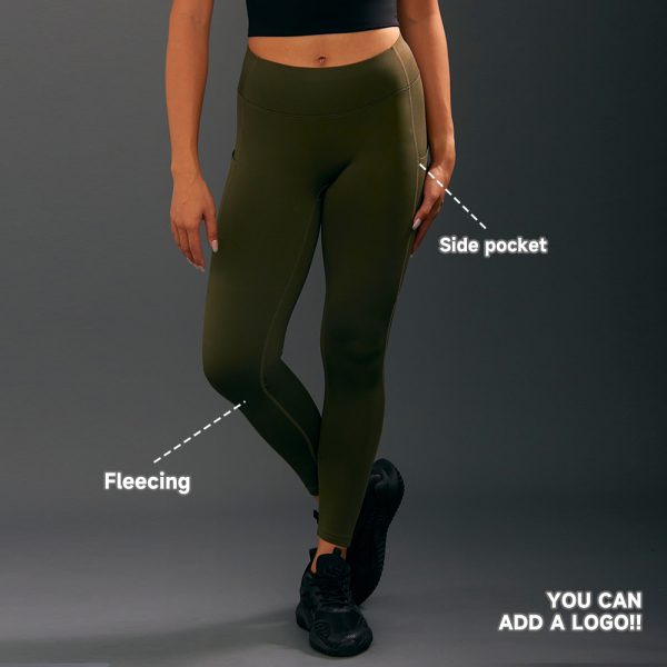Women Thin Fleece Yoga Leggings With Side Pocket Yoga Tights 2 Yoga Leggings 2