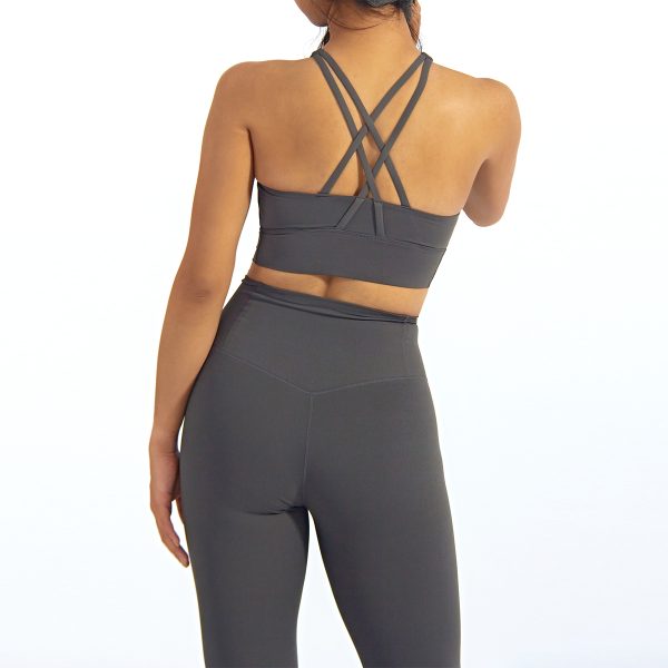 Custom Push Up Yoga Bra Manufacturer | Cross Back Sports Bra Supplier 4 solid color yoga bra 3