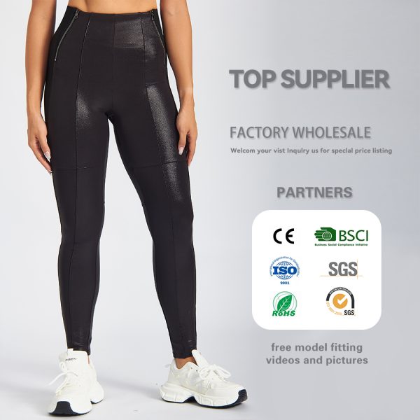 High Waist Imitation Leather Women Leggings Daily Pants 4 women's leggings 3