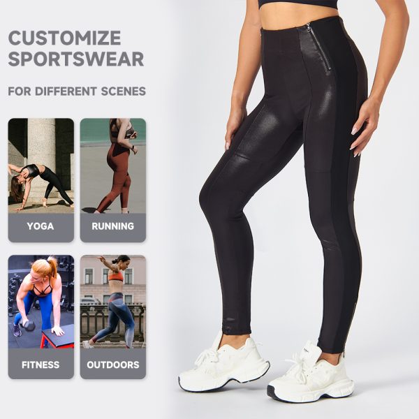 High Waist Imitation Leather Women Leggings Daily Pants 3 women's leggings 4