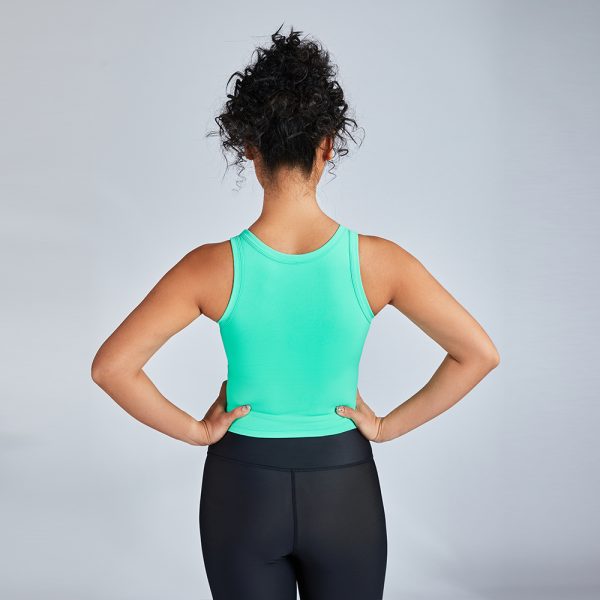 Gym Slim Tank Top Workout Yoga Bra With Removable Pads 4 green sports vest (3)
