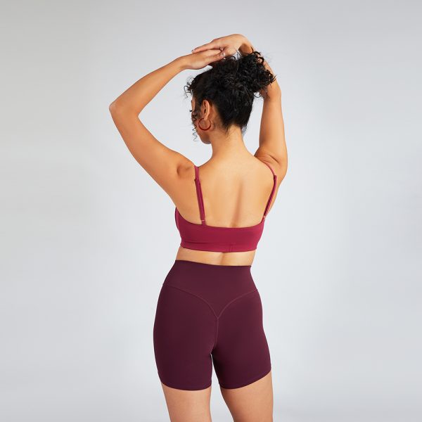 Fitness Short Pants Four-Way Stretch Solid Color Exercise Shorts 4 yoga shorts sets (2)
