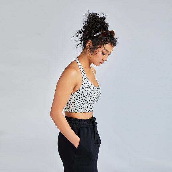 Women’s Dot Pattern Sports Bra | Sexy Scoop Neck Halter Gym Tops 3 Dot Pattern Sports Bra (1)