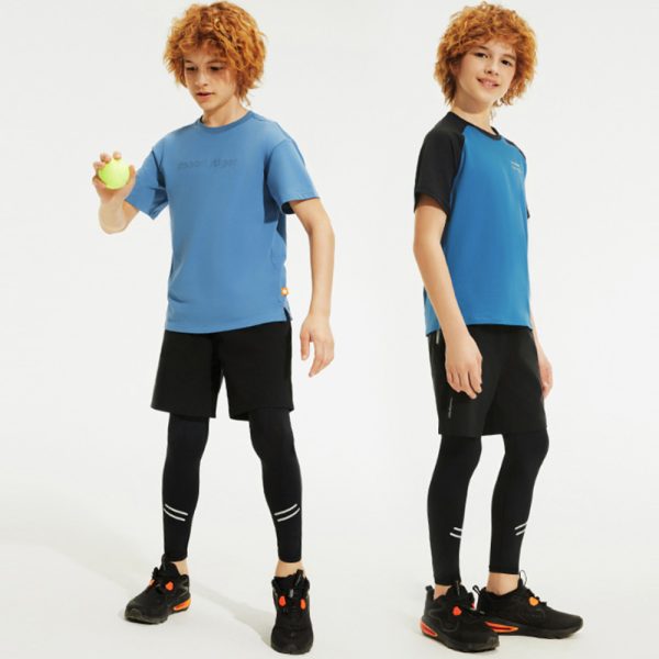 Boys' Athletic Shorts Double Layer Drawstring Pants Sportswear 2 Athletic Shorts (1)