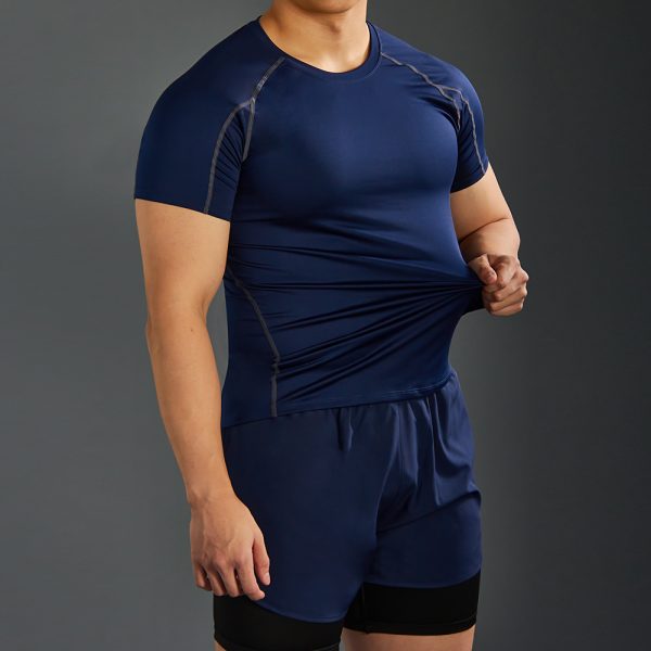 Men's Gym Top Quick Dry Short Sleeve Slim Fit T-Shirt 1 Men's Gym Top (2)
