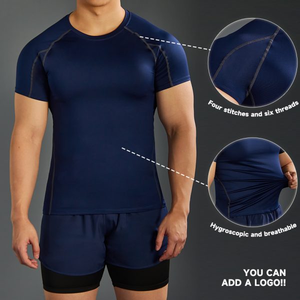 Men's Gym Top Quick Dry Short Sleeve Slim Fit T-Shirt 2 Men's Gym Top (3)