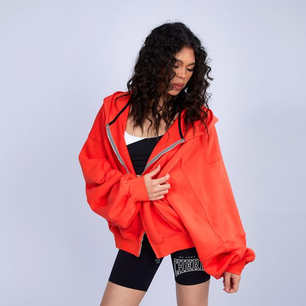 100% Cotton Hooded Jacket with Batwing Sleeves & Front Zip 2 Cotton Hooded Jacket (1)