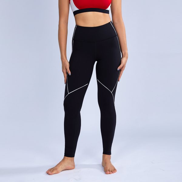 Recycled Nylon Leggings with White Trim Soft Brushed Feel 1 Recycled Nylon Leggings (4)