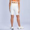 White Ribbed Yoga Shorts (2) White Ribbed Yoga Shorts (2)