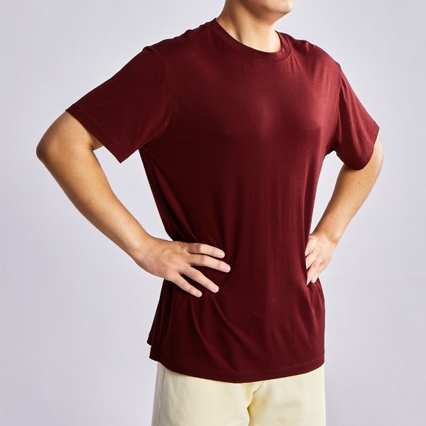 Burgundy Men’s Custom Athletic Shirt | Premium Short Sleeve Workout Tee 1 Burgundy Men’s Tee (1)