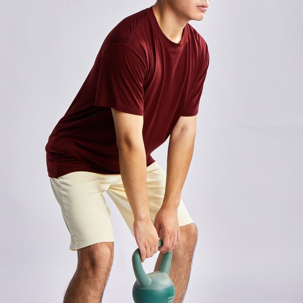 Burgundy Men’s Custom Athletic Shirt | Premium Short Sleeve Workout Tee 4 Burgundy Men’s Tee (4)
