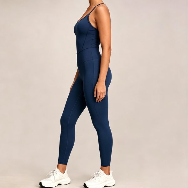 Navy Blue Cross-Back Jumpsuit | Private Label Fitness Clothing 3 Custom Yoga Jumpsuit