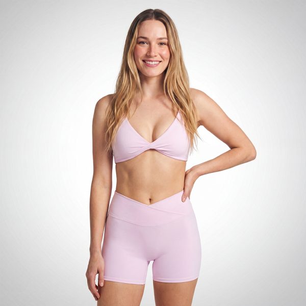 Twist Front Compression Sports Bra & Yoga Shorts Set | Women Short Suit Yoga 3 Twist Front Sports Bra & Yoga Shorts Set