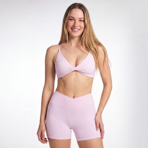 twist front compression sports bra