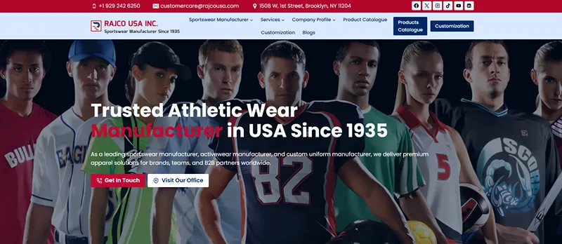 10 Top-Rated Sportswear Manufacturers in USA for Wholesale & Private Label 41 Rajco USA