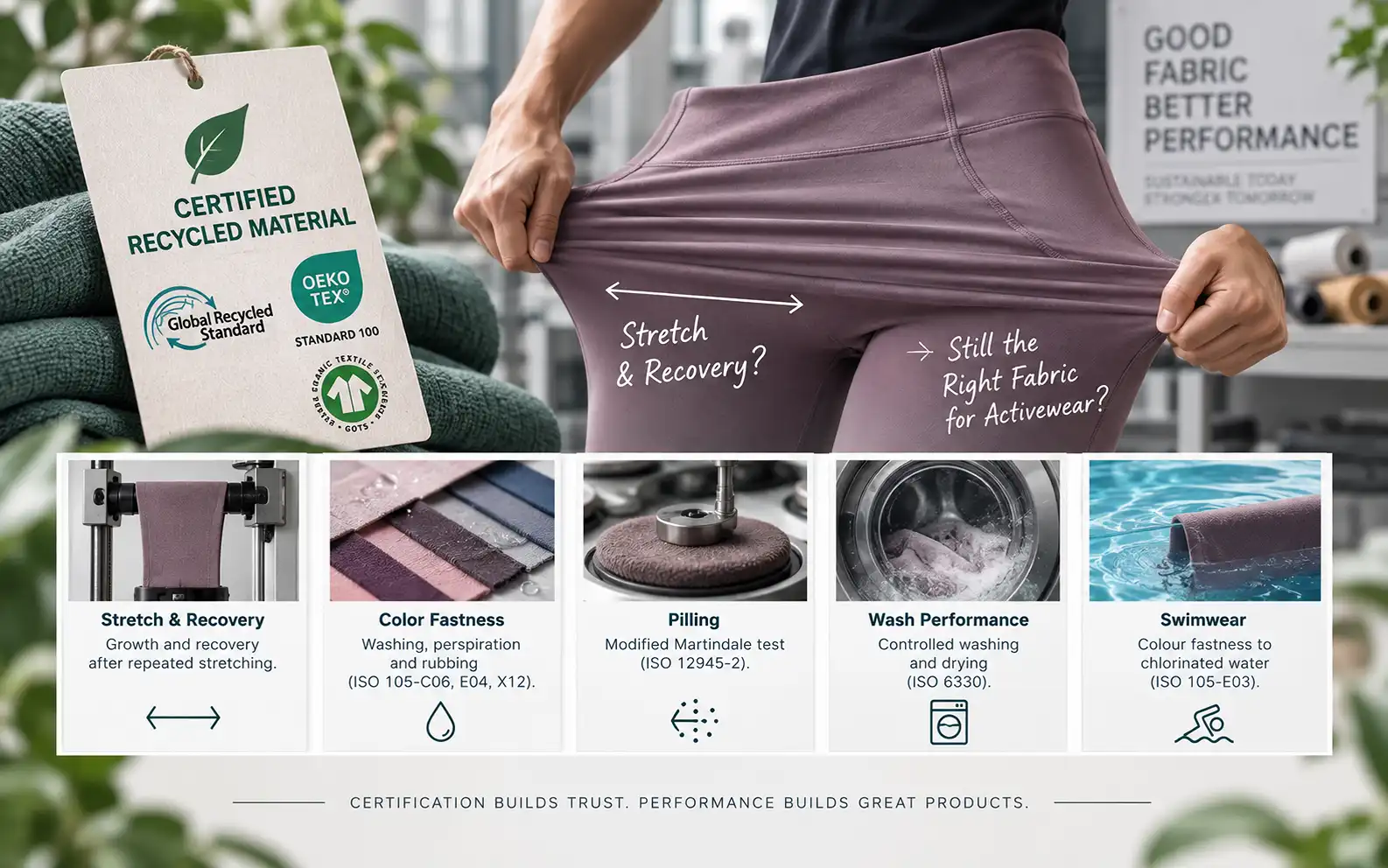 Sustainable Fabric Certifications for Activewear: What Buyers Need to Check 16 Certification Does Not Mean the Fabric Is Right for Activewear