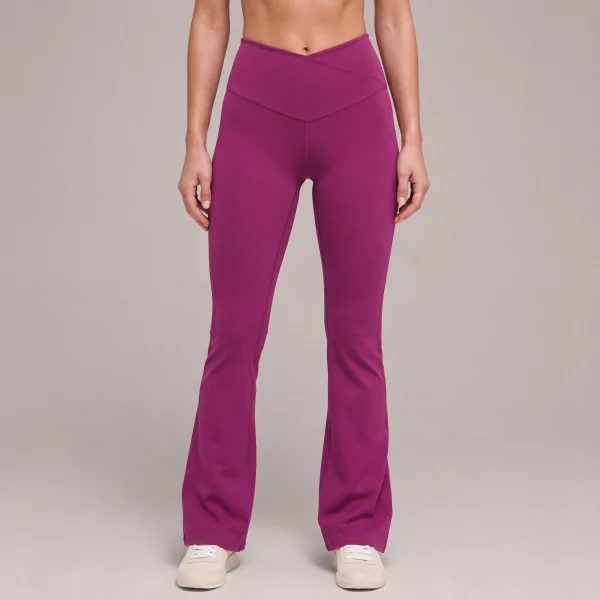 Custom Crossover Flare Leggings with Side Slit Hem 1 Custom Crossover Flare Leggings with Side Slit Hem Main Picture