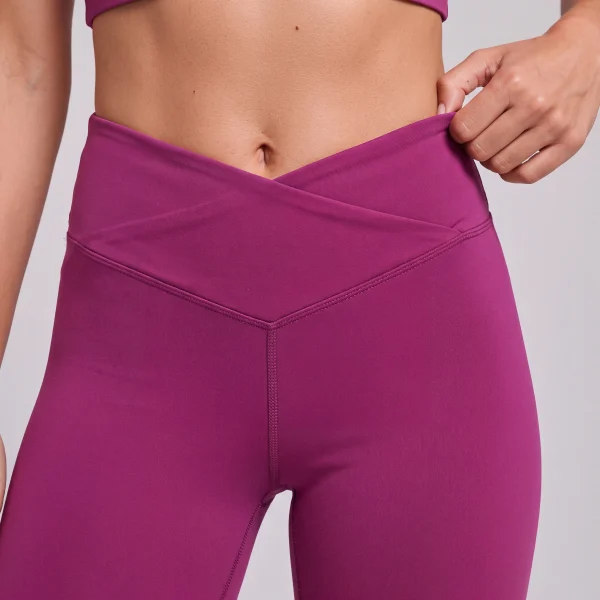 Custom Crossover Flare Leggings with Side Slit Hem 4 Custom Crossover Flare Leggings with Side Slit Hem details