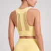 Custom Longline Sports Bra with Front Zip and Mesh Racerback back details