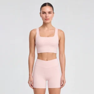 Custom Longline Sports Bra with Square Neck and Wide Underband
