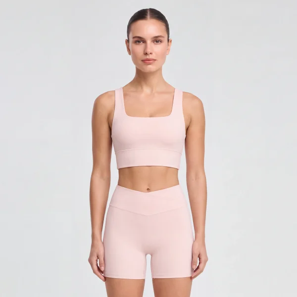 Custom Longline Sports Bra with Square Neck and Wide Underband 1 Custom Longline Sports Bra with Square Neck and Wide Underband